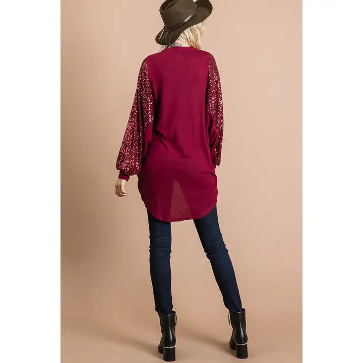 SALE Clearance - Super Soft Cardigan with Sequin Sleeves