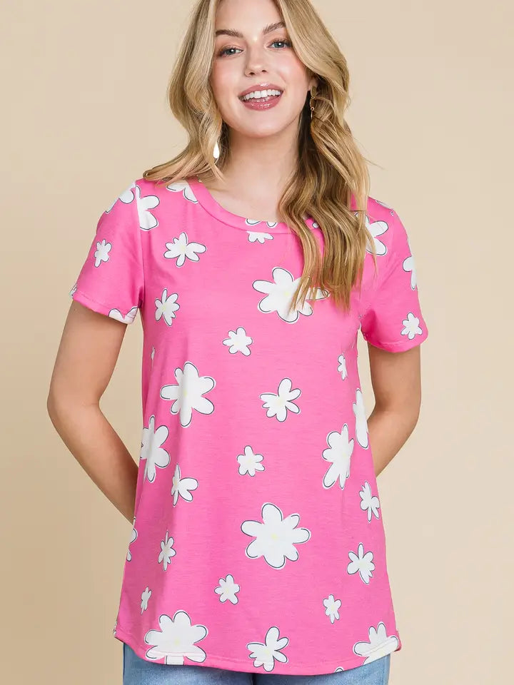 Top NEW ARRIVAL - Adorable New Spring Pink Top with Flower Print