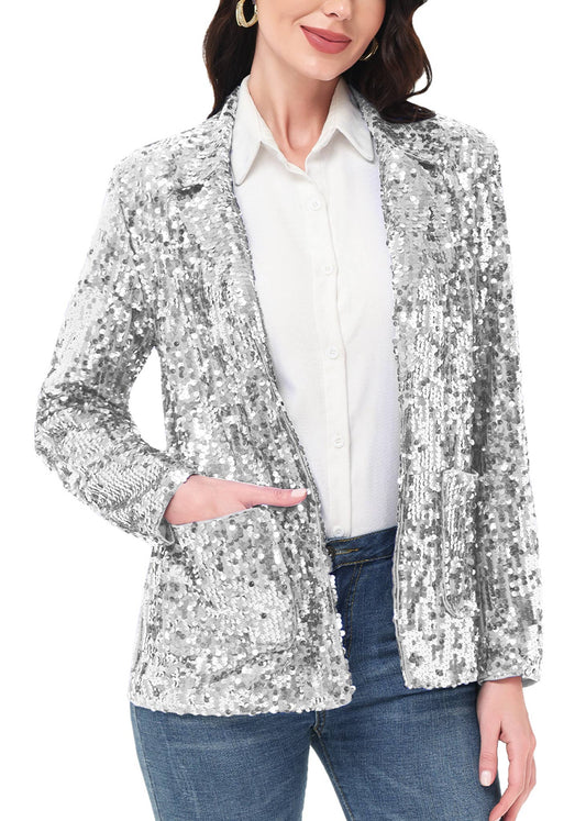 Sequin Silver Super Sparkle Jacket NEW ARRIVAL