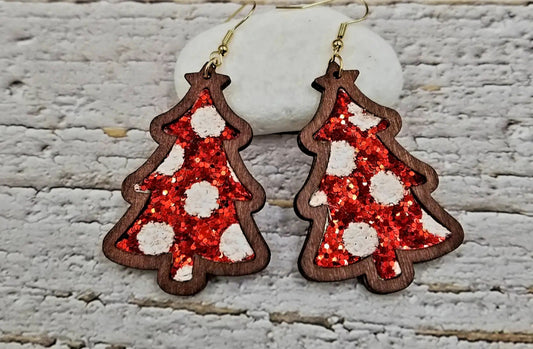 Christmas Tree Shiny Earrings - Red or Green | Charlotte's Classy Closet