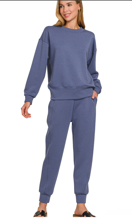 SCUBA ACTIVEWEAR COLLECTION CREW NECK SWEATSHIRT | CANDY PINK & INDIGO BLUE | Charlotte's Classy Closet