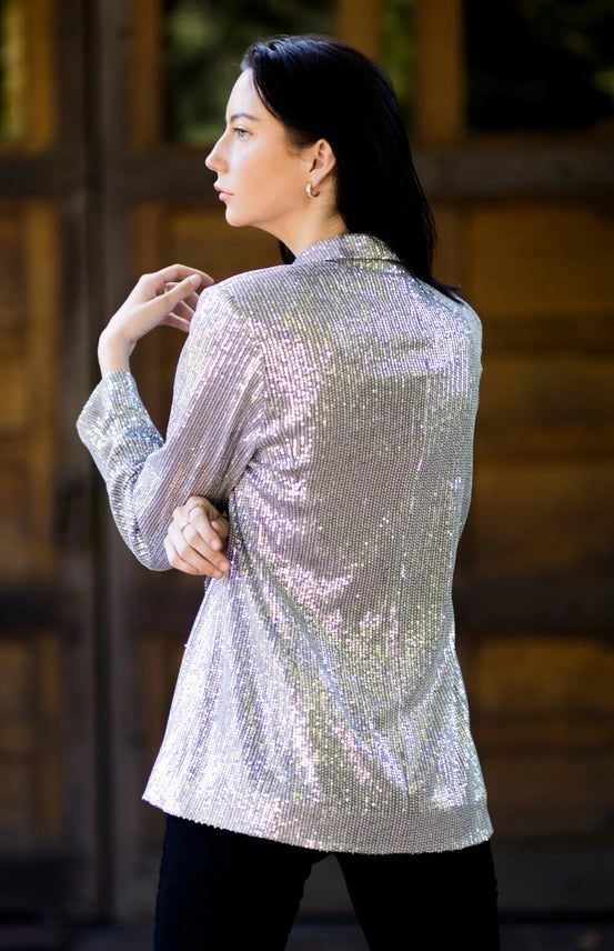 Sequin Jacket NEW ARRIVAL - Silver Sequin Jacket