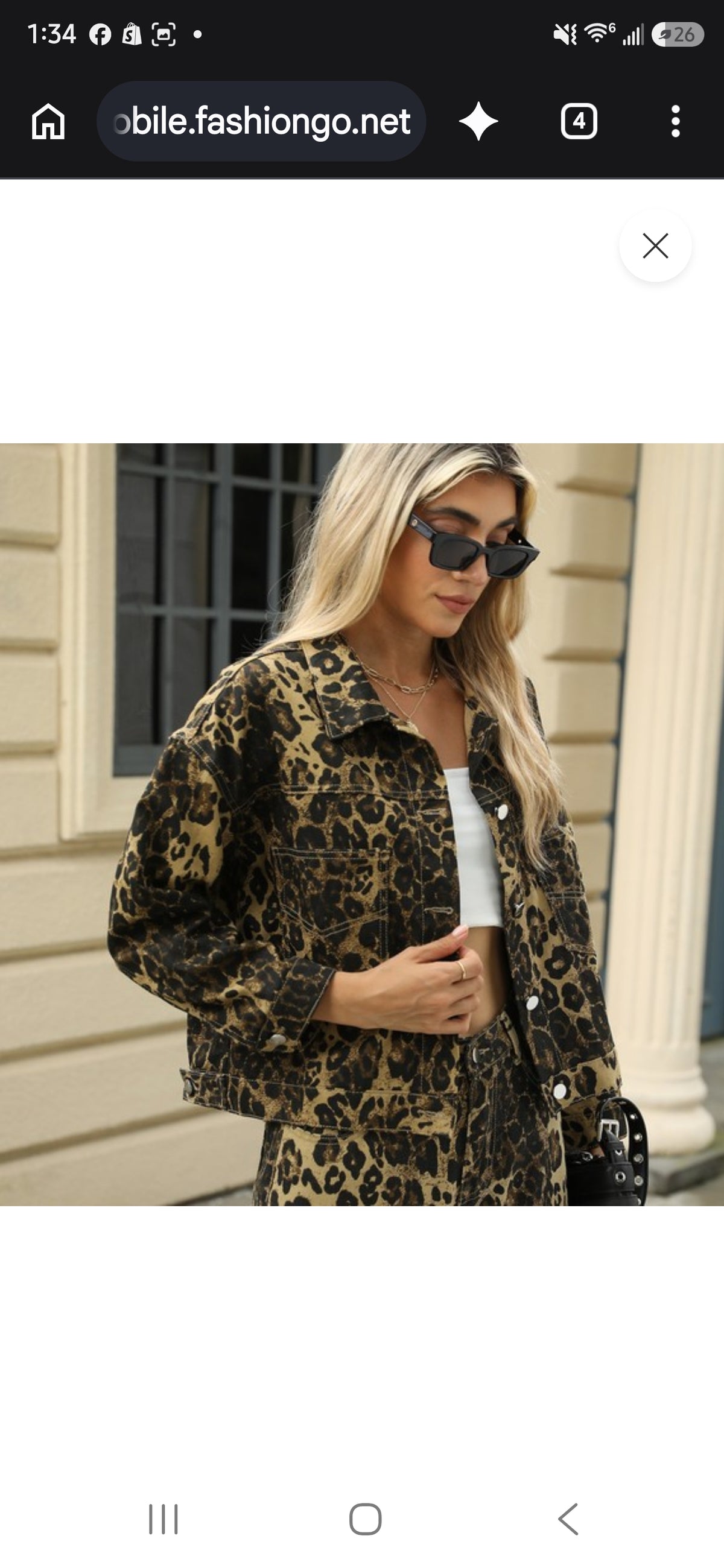 Leopard Animal Print Denim Jacket