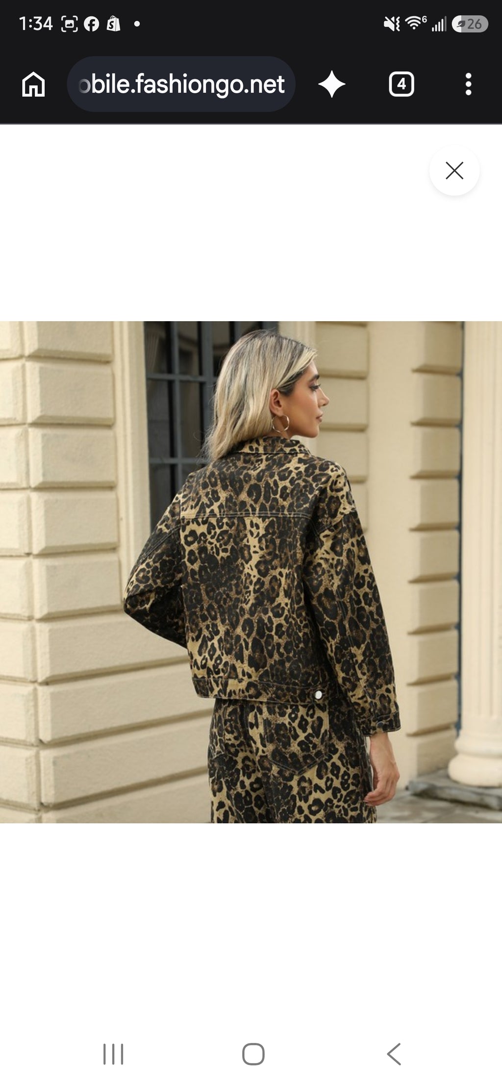 Leopard Animal Print Denim Jacket