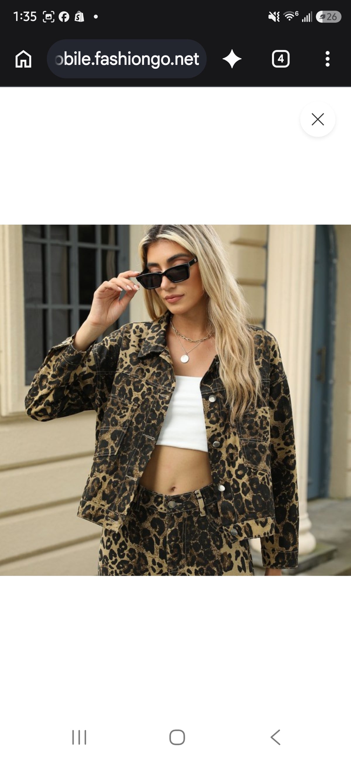 Leopard Animal Print Denim Jacket