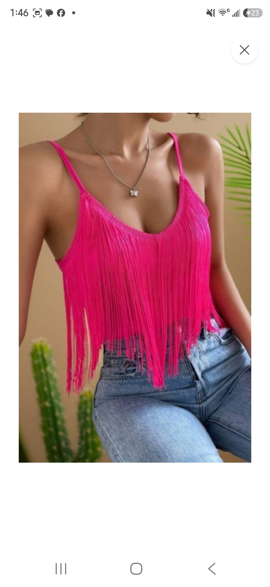 Fringe Cropped Cami Tank
