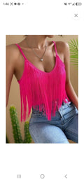 Fringe Cropped Cami Tank