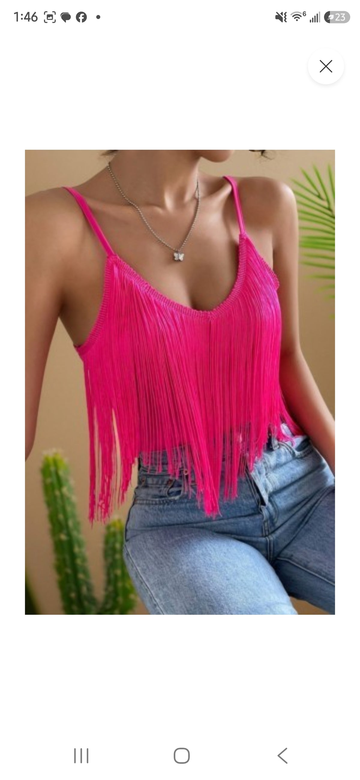 Fringe Cropped Cami Tank