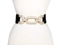 Black Stretch Belt with Gorgeous Rhinestone Buckle - photo 1