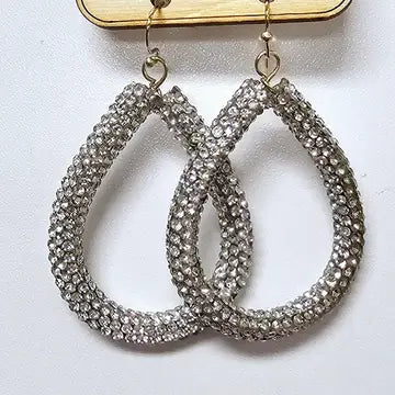 Jewelry Earrings - Pink Panache Super Sparkly Clear Rhinestone Pave Mesh