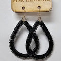 Jewelry Earrings - Pink Panache Super Shiny Black Glass Crystal Teardrop Earrings