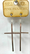 Pink Panache Large Silver Cross Earrings