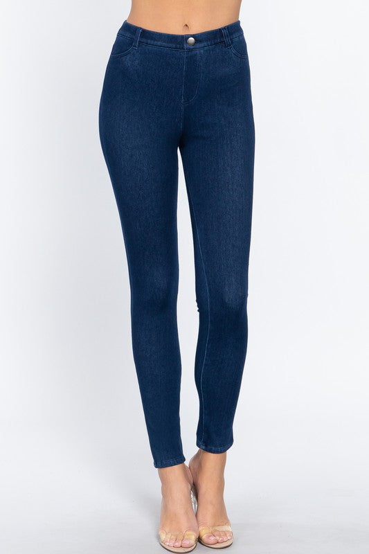 Denim Jeggings NEW ARRIVAL - Waist Band Denim Full Length Jeggings