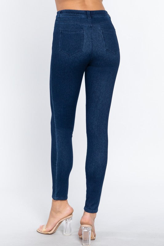 Denim Jeggings NEW ARRIVAL - Waist Band Denim Full Length Jeggings