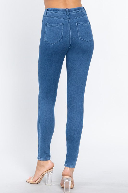 Denim Jeggings NEW ARRIVAL - Waist Band Denim Full Length Jeggings