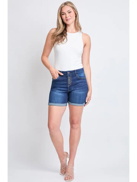 Shorts NEW ARRIVAL - Missy Curvy Fit Exposed Button Cuffed Shorts