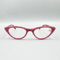 Sequin Readers Eyeglasses - Pink Sequin Handmade Cat Eye Rhinestone Trimmed Readers - photo 1