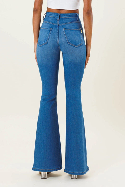 HIGH RISE SUPER FLATTERING FLARED JEANS | VIBRANT M.i.U. BRAND | Charlotte's Classy Closet