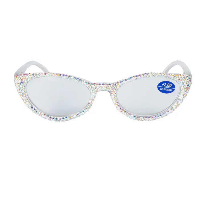 Sequin Readers Eyeglasses - Handmade Rhinestone Readers AB Crystal Rhinestone - photo 1