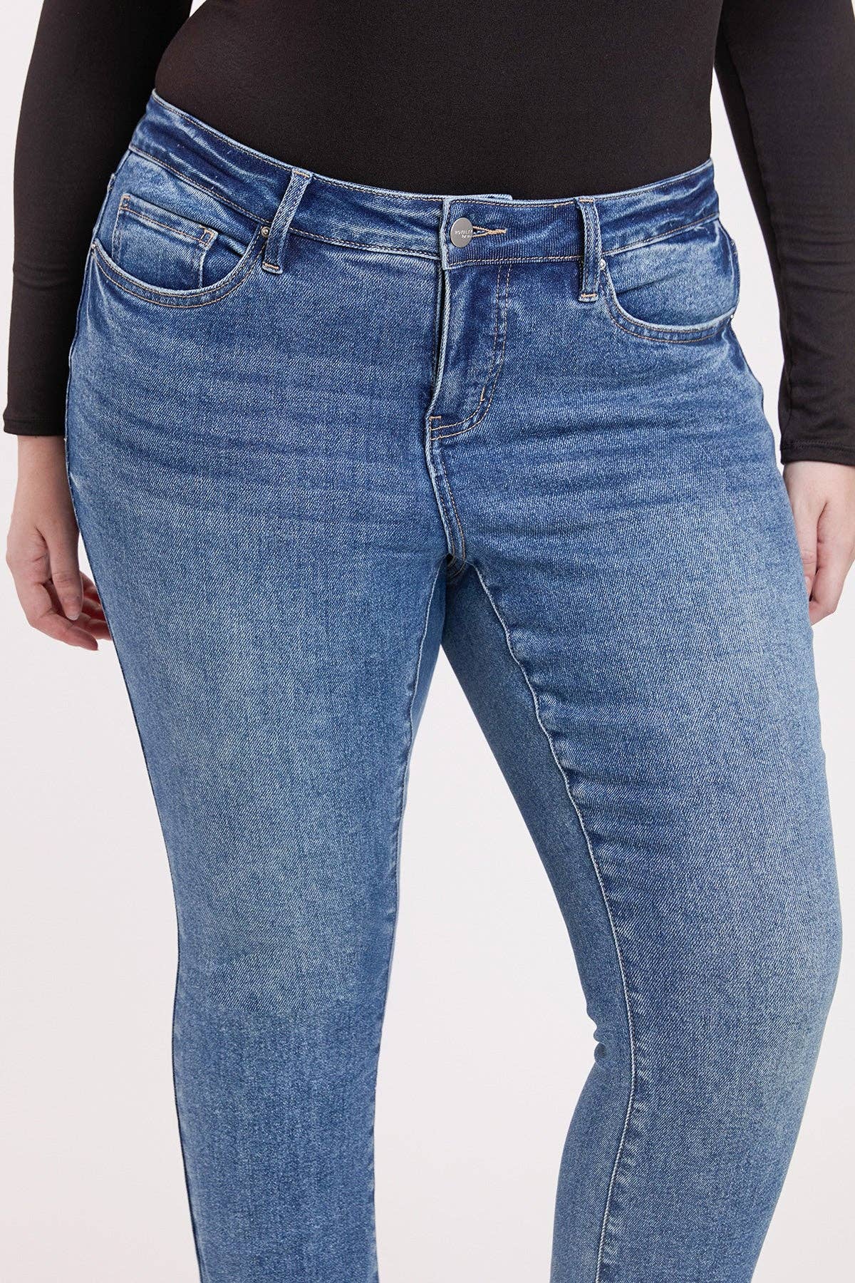 PLUS SIZE TUMMY CONTROL HIGH RISE PREMIUM STRETCH BOOTCUT JEANS | Charlotte's Classy Closet