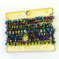 Pink Panache Purple/Fuchsia/Gold/Blue Crystal Bracelet 9 Stack Set With Large Blue Austrian Crystal Charm