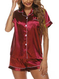 2-Piece Pajamas Set with Shorts | Wine Red or Black | Sizes XL & 2X Only