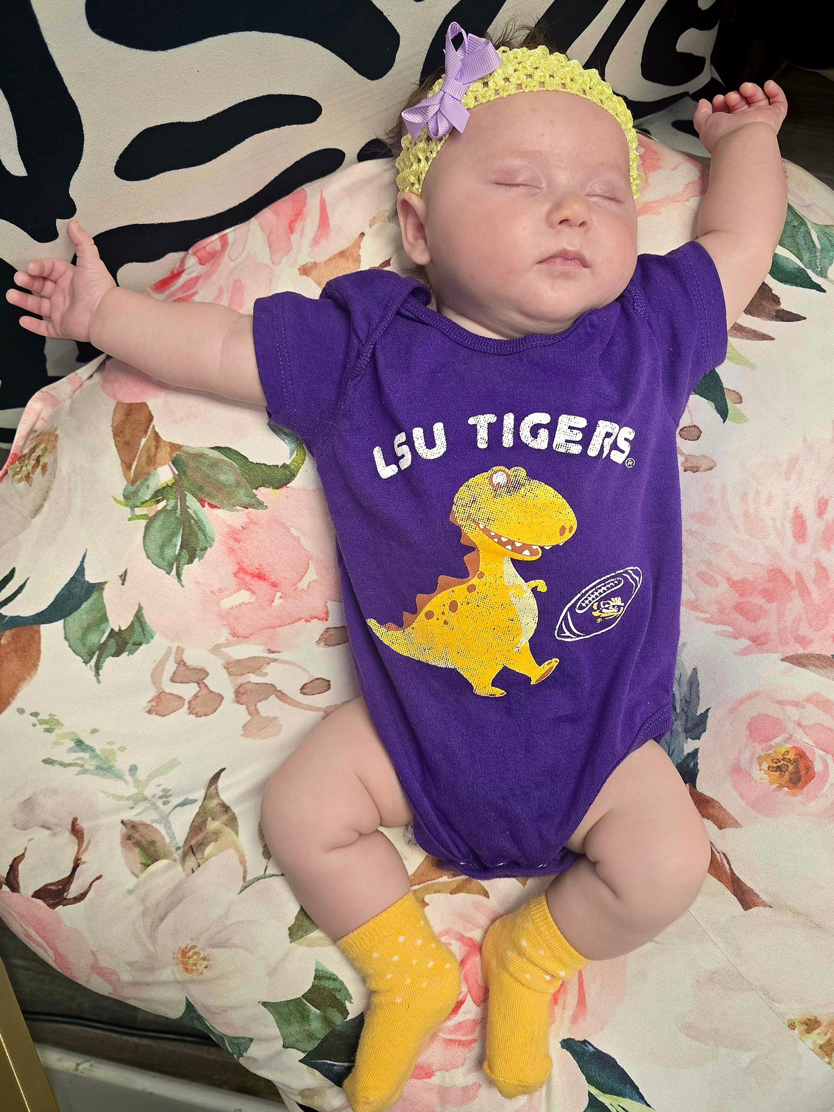 LSU Infant - Colosseum LSU Infant Dino Onsie - Size O-3 Months