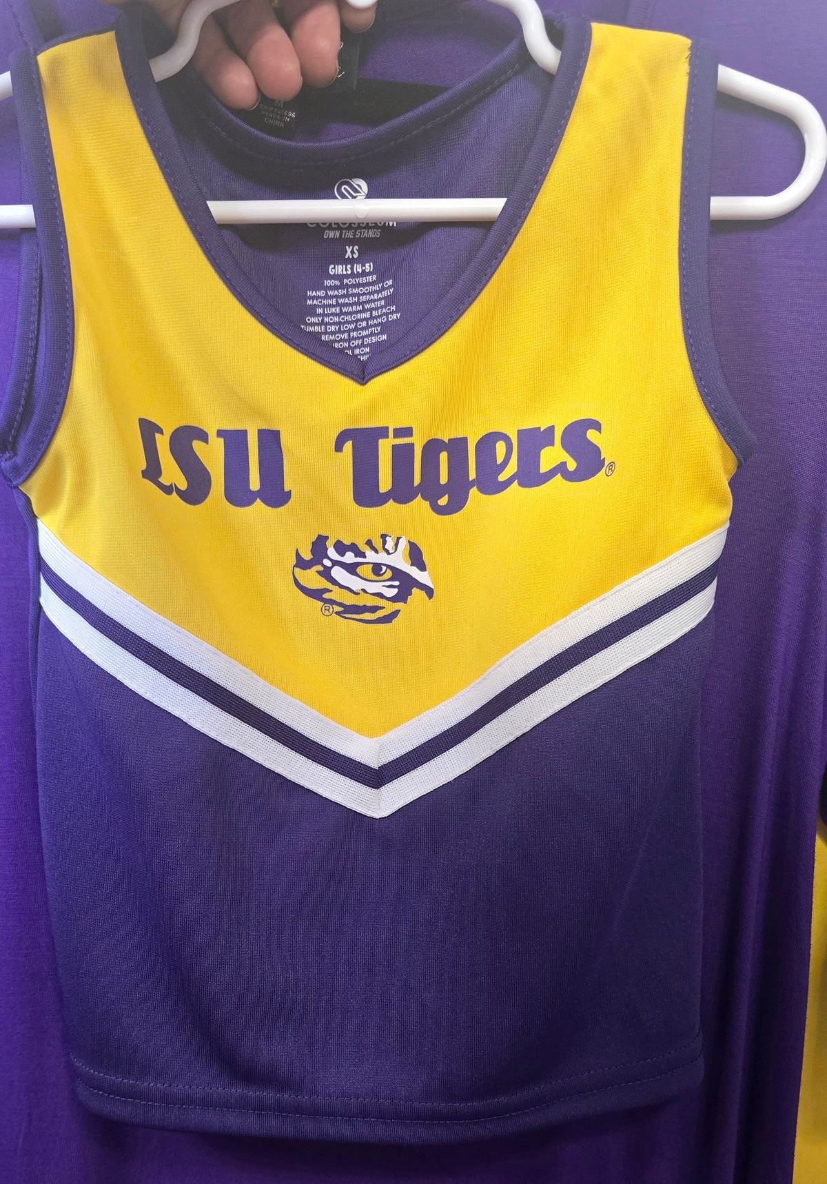 LSU Girls Purple & Gold Sleeveless Game Top - Size Girls 4-5