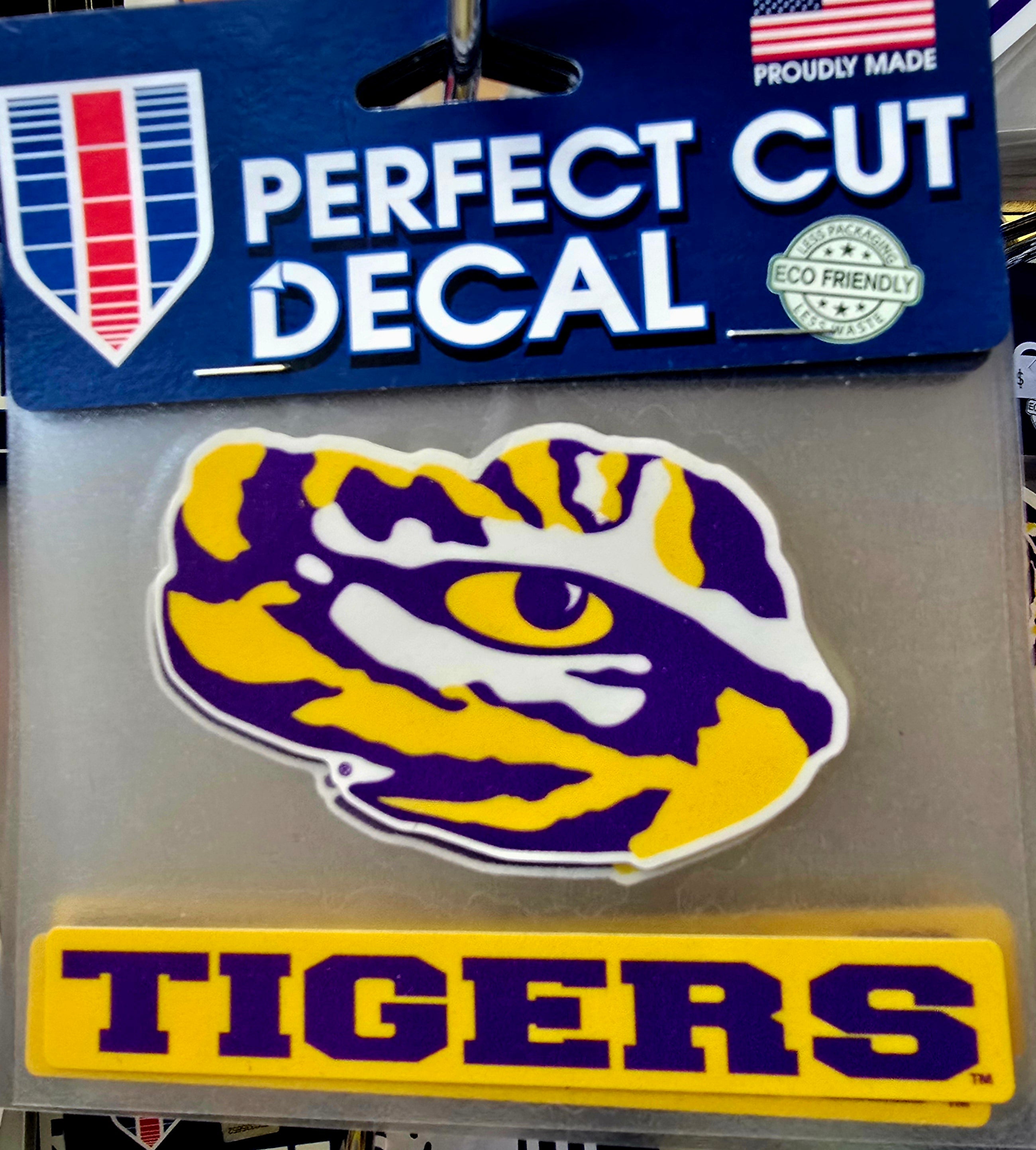 LSU Tigers Perfect Cut Decal Set – Tiger Eye & TIGERS Lettering