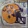 LSU Auto Magnet Large Football Style - Size 8 1/2" X 9"