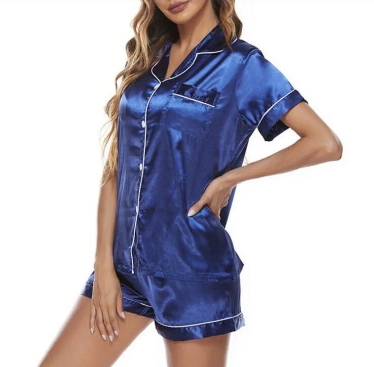2-Piece Pajamas Set with Shorts | Wine Red or Black | Sizes XL & 2X Only