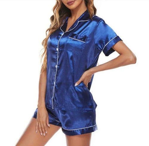 2-Piece Pajamas Set with Shorts | Wine Red or Black | Sizes XL & 2X Only