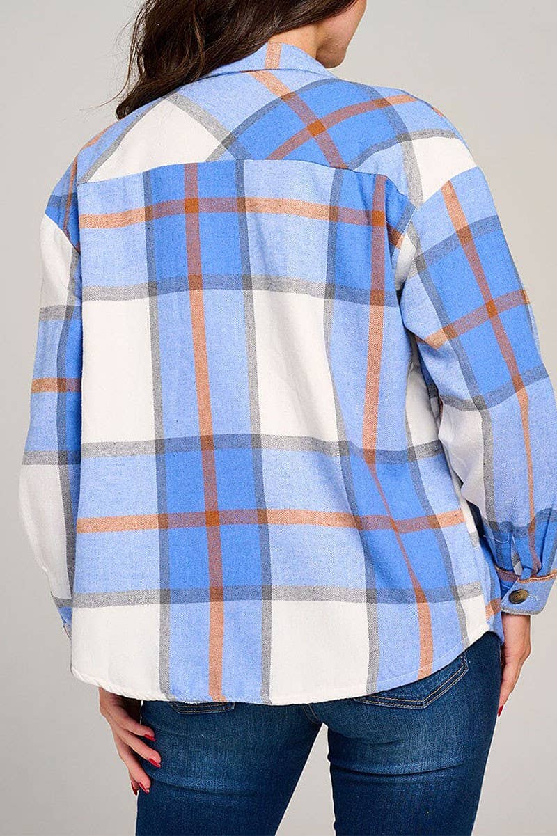 BLUE PLAID SHACKET - photo 3