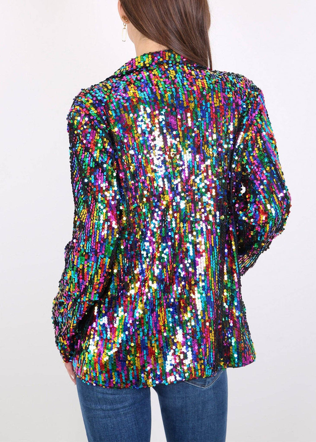 Sequin Multi-Color or Silver Sparkling Jacket | Charlotte's Classy Closet