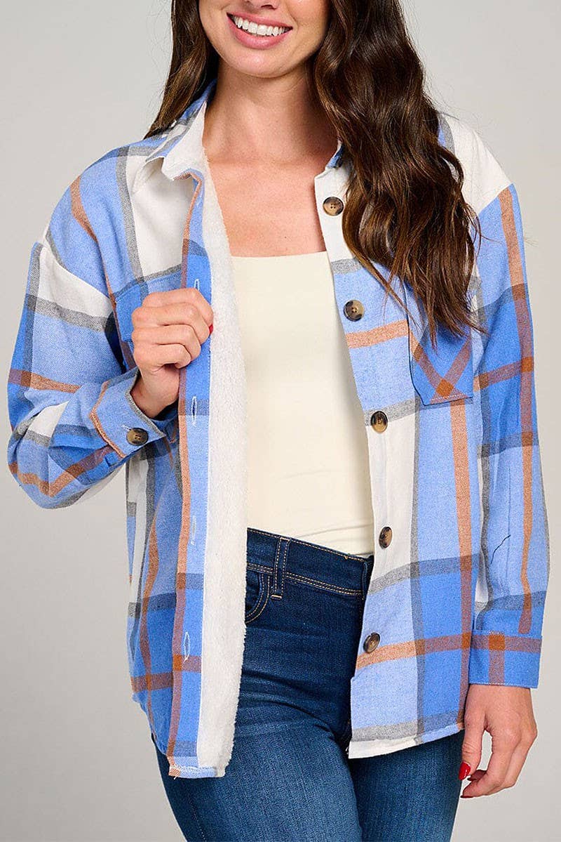 BLUE PLAID SHACKET - photo 1