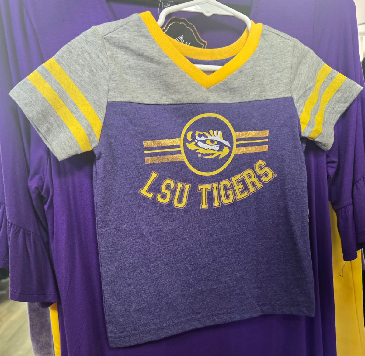 LSU Toddler - Colloseum LSU Toddler Girls V-Neck T-Shirt With Glitter - Size 2T
