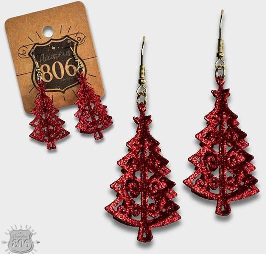 Glittered Christmas Earrings
