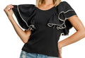 UMGEE DRAMATIC DOUBLE FLARE SHORT SLEEVE TOP | BERRY OR BLACK | Charlotte's Classy Closet