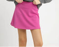 Umgee Luxeknit Pull-On Skort – Hot Pink Mini Skirt with Built-In Shorts & Side Slit
