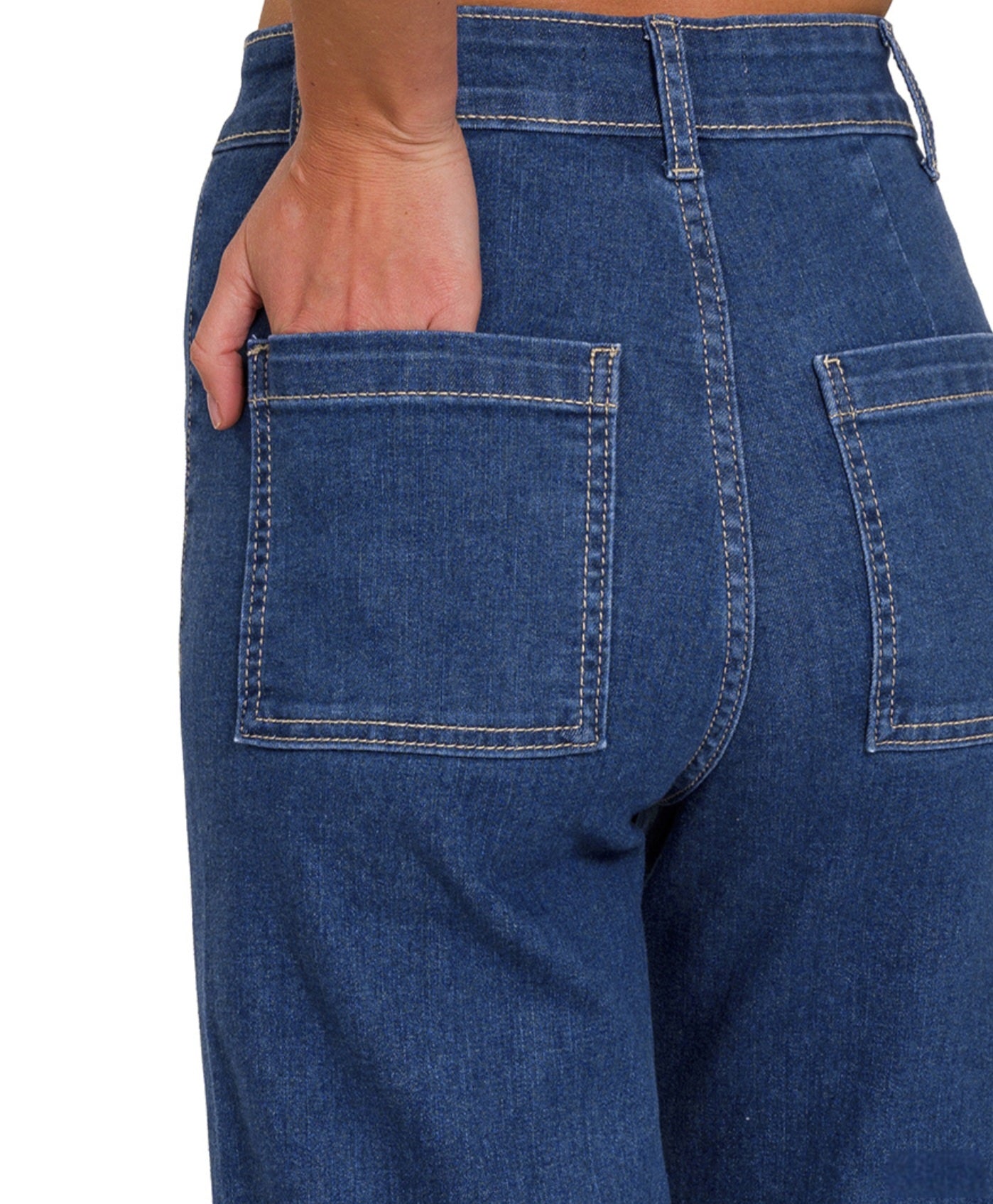 HIGH RISE RAW HEM WIDE LEG CROPPED DENIM JEANS | Charlotte's Classy Closet