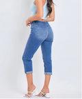 WANNABETTABUTT HIGH RISE 2-BUTTON CAPRI LENGTH JEAN