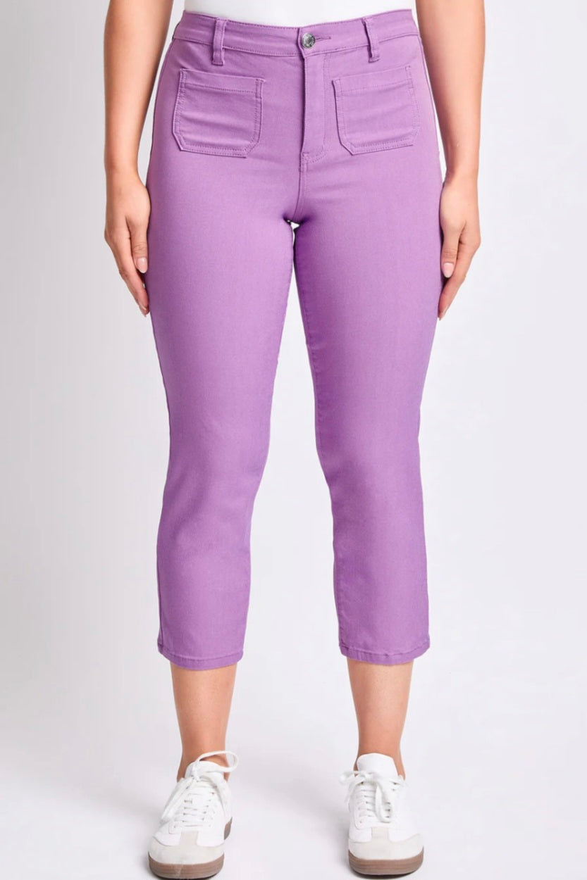 HYPERSTRETCH CROPPED STRAIGHT LEG PANTS | Purple | S & M Only