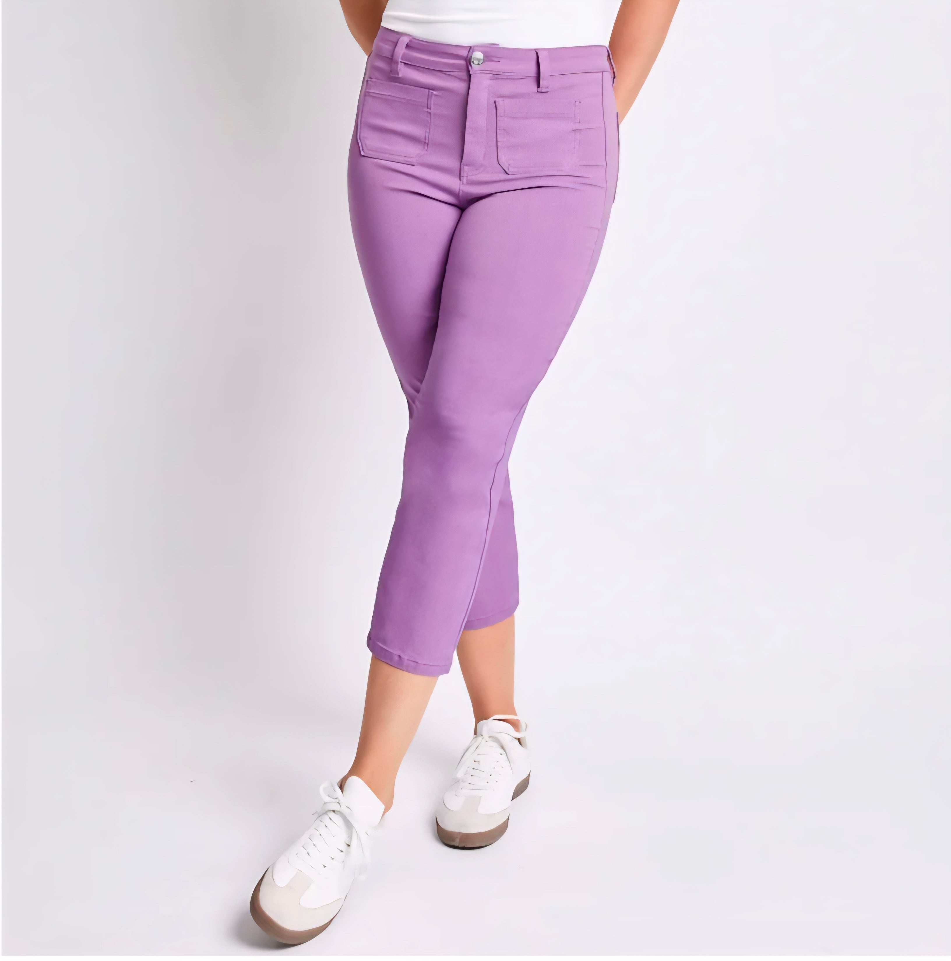 HYPERSTRETCH CROPPED STRAIGHT LEG PANTS | Purple | S & M Only
