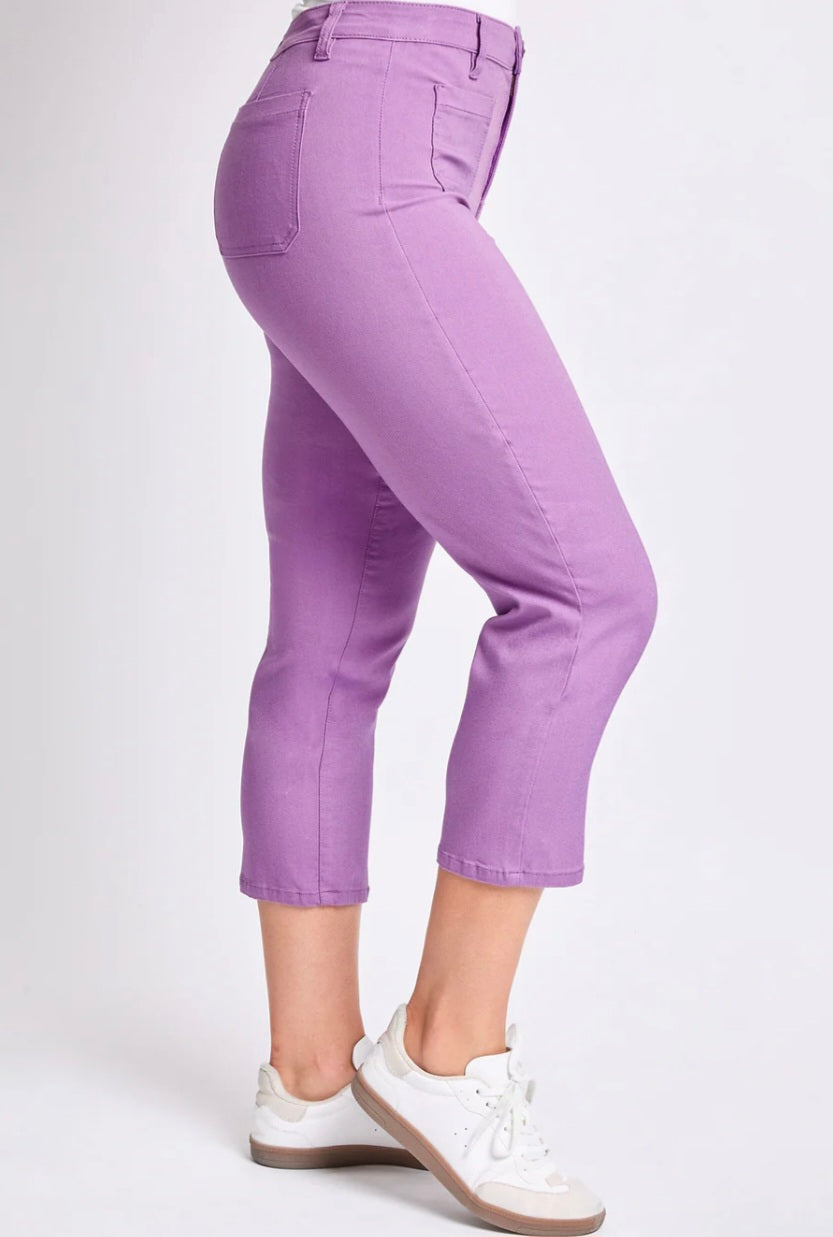 HYPERSTRETCH CROPPED STRAIGHT LEG PANTS | Purple | S & M Only