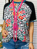 Southern Stitch Animal & Floral Print Raglan S/S T-Shirt