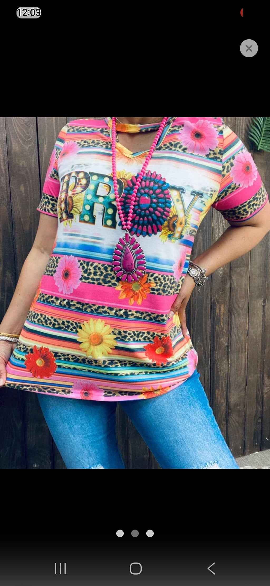 SOUTHERN STITCH "PRAY" LEOPARD SERAPE MULTI COLOR PRINT S/S TOP  | Sizes XL-3X
