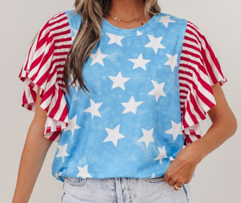 PATRIOTIC STARS & STRIPES TOP