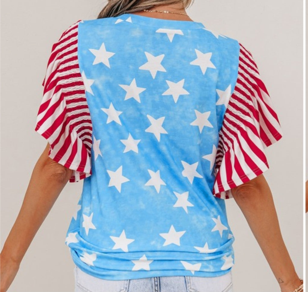 PATRIOTIC STARS & STRIPES TOP