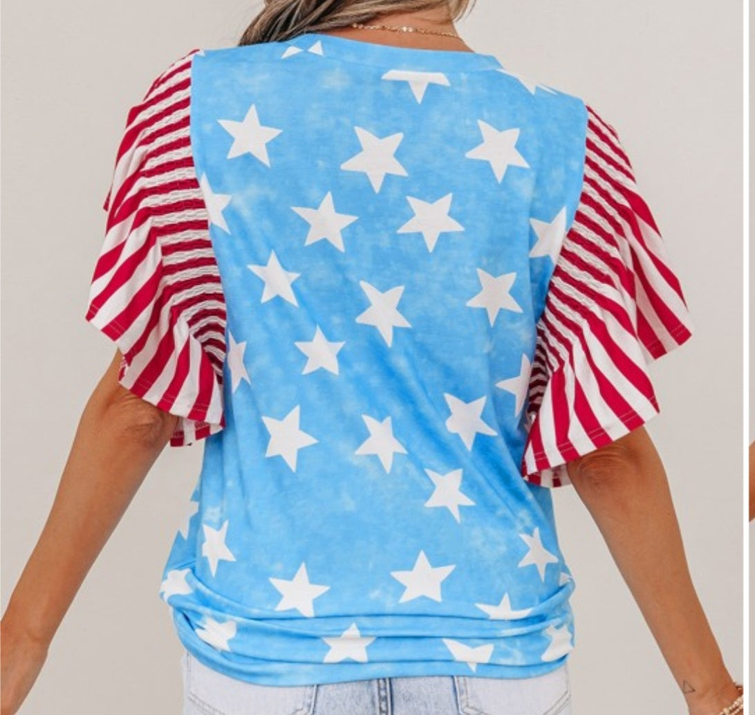 PATRIOTIC STARS & STRIPES TOP