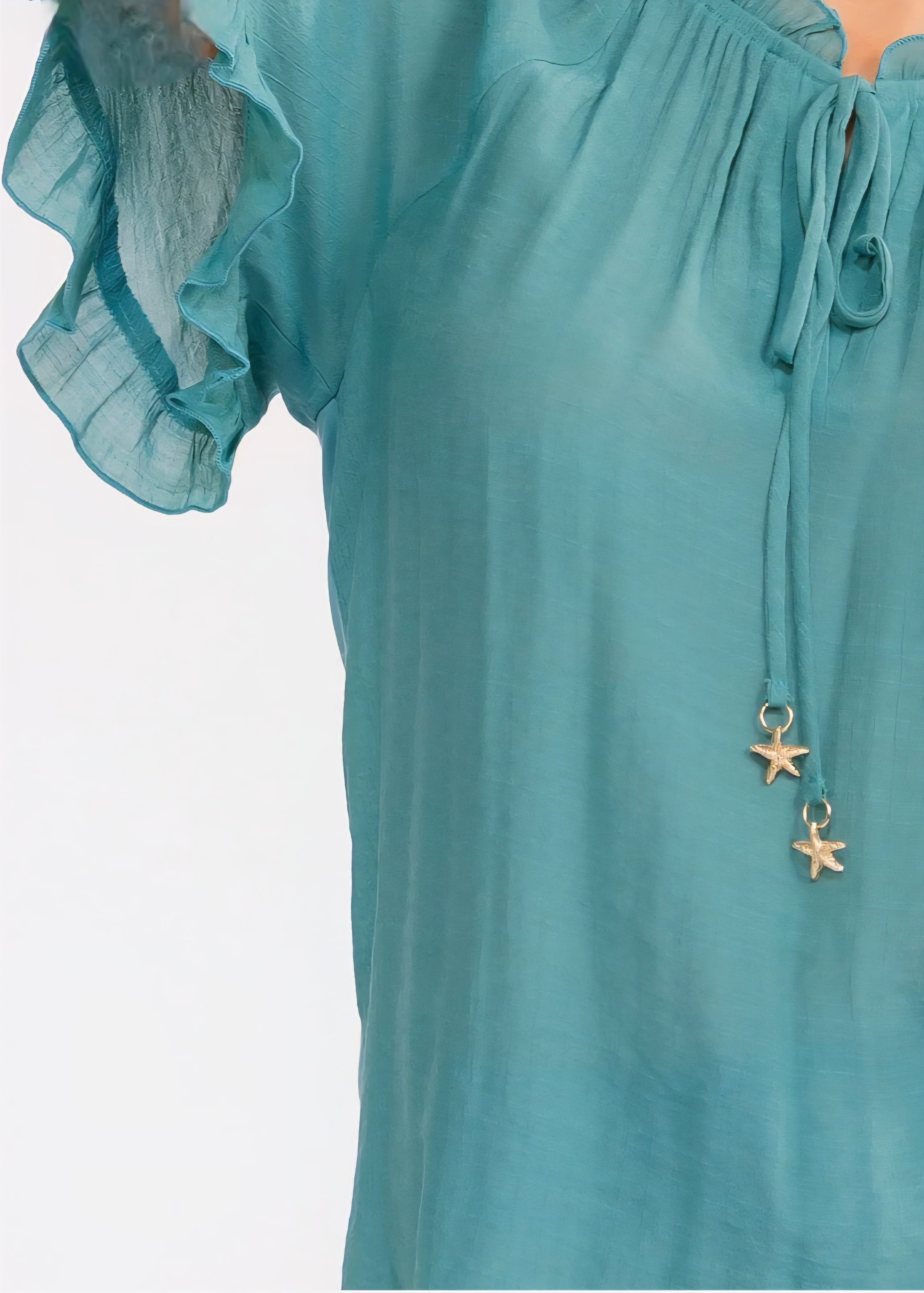 Super Lightweight Starfish Tassel Elbow Length Bell Sleeves Top